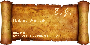 Bakos Jermák névjegykártya